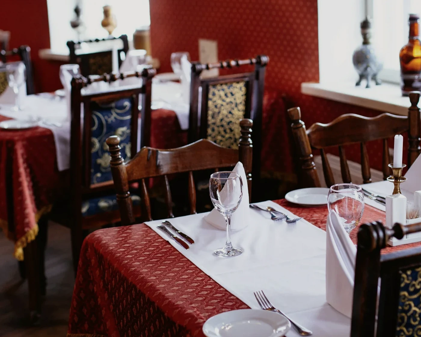 Upscale restaurant scene representing coordinated concierge planning.